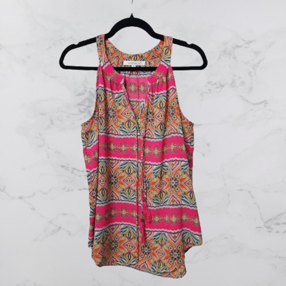 Rose + Olive Sleeveless Top Small